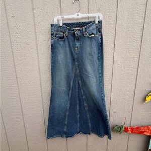 Lucky Brand Women's Blue Denim Maxi Skirt